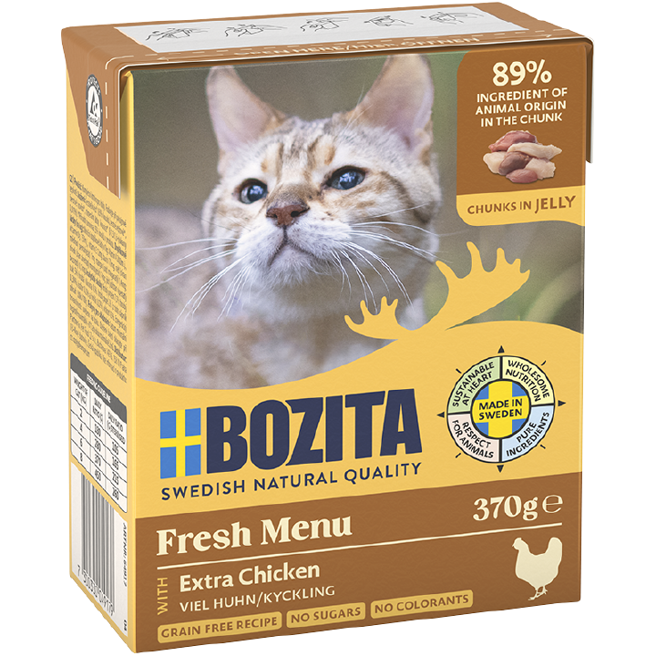 BOZITA Katzen-Nassfutter Häppchen in Gelee mit viel Huhn